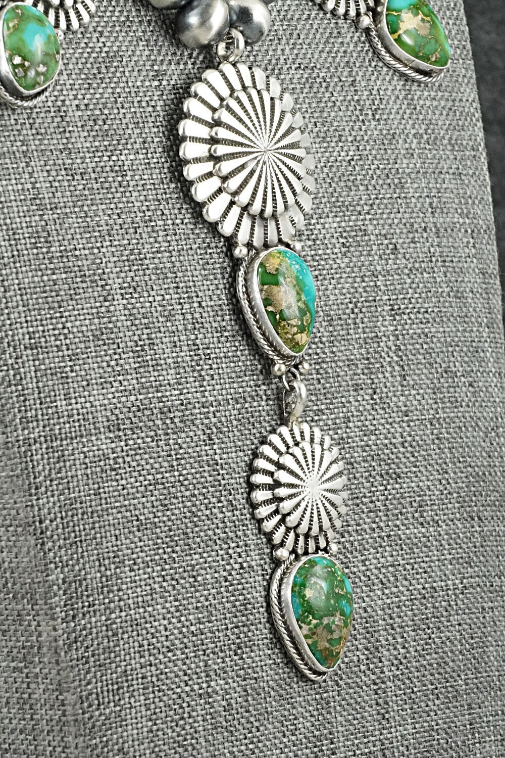 Turquoise & Sterling Silver Navajo Pearl Necklace - Adrienne Gordon