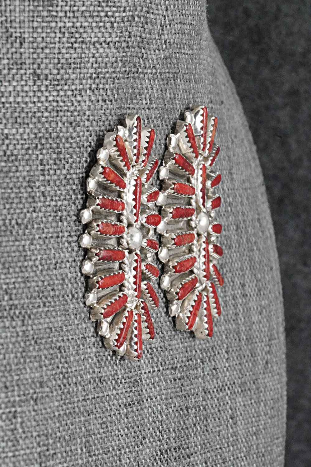 Coral & Sterling Silver Earrings - Philena Byjoe