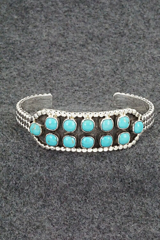 Turquoise & Sterling Silver Bracelet - Kenny Lonjose