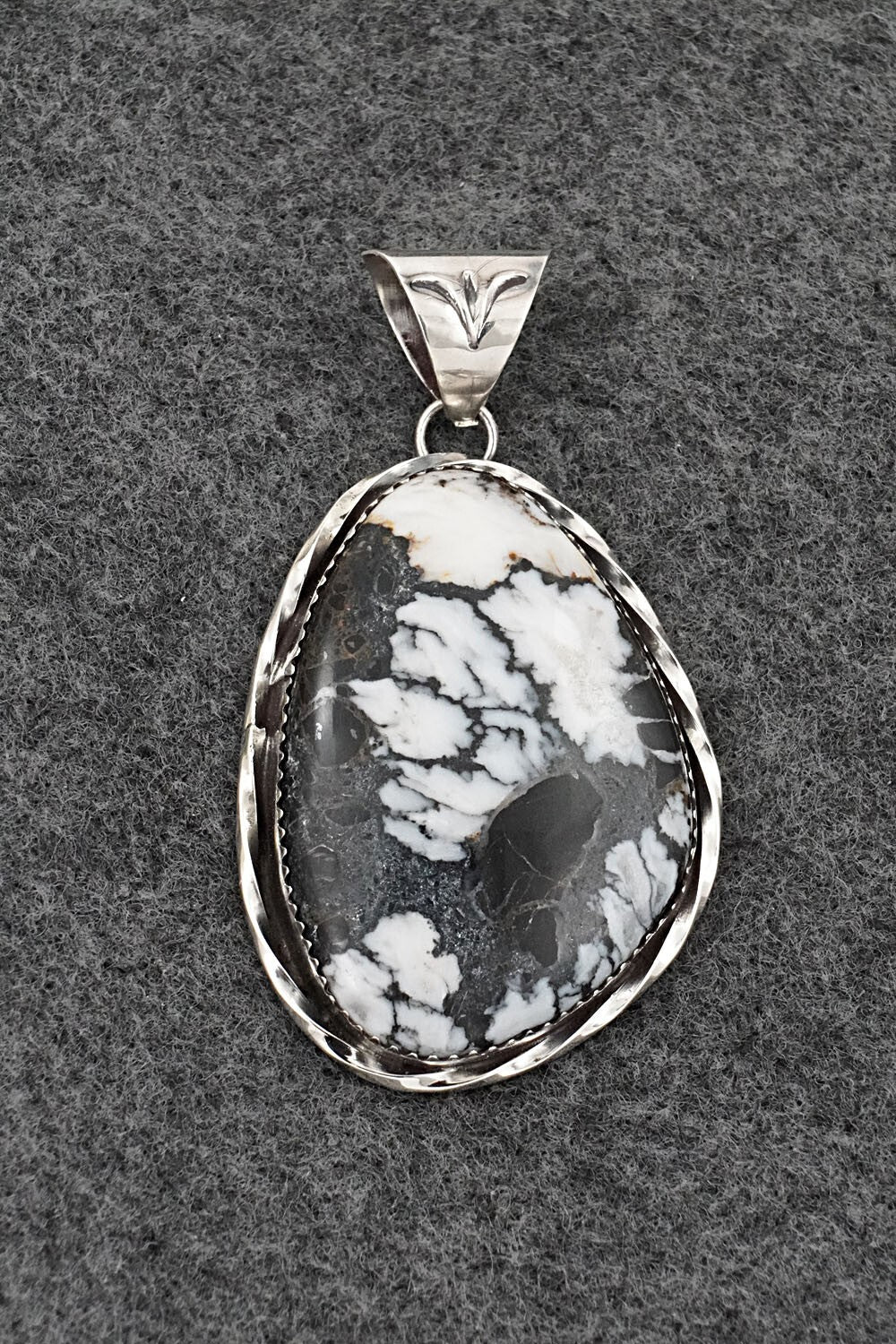 White Buffalo & Sterling Silver Pendant - Ernest Hawthorne