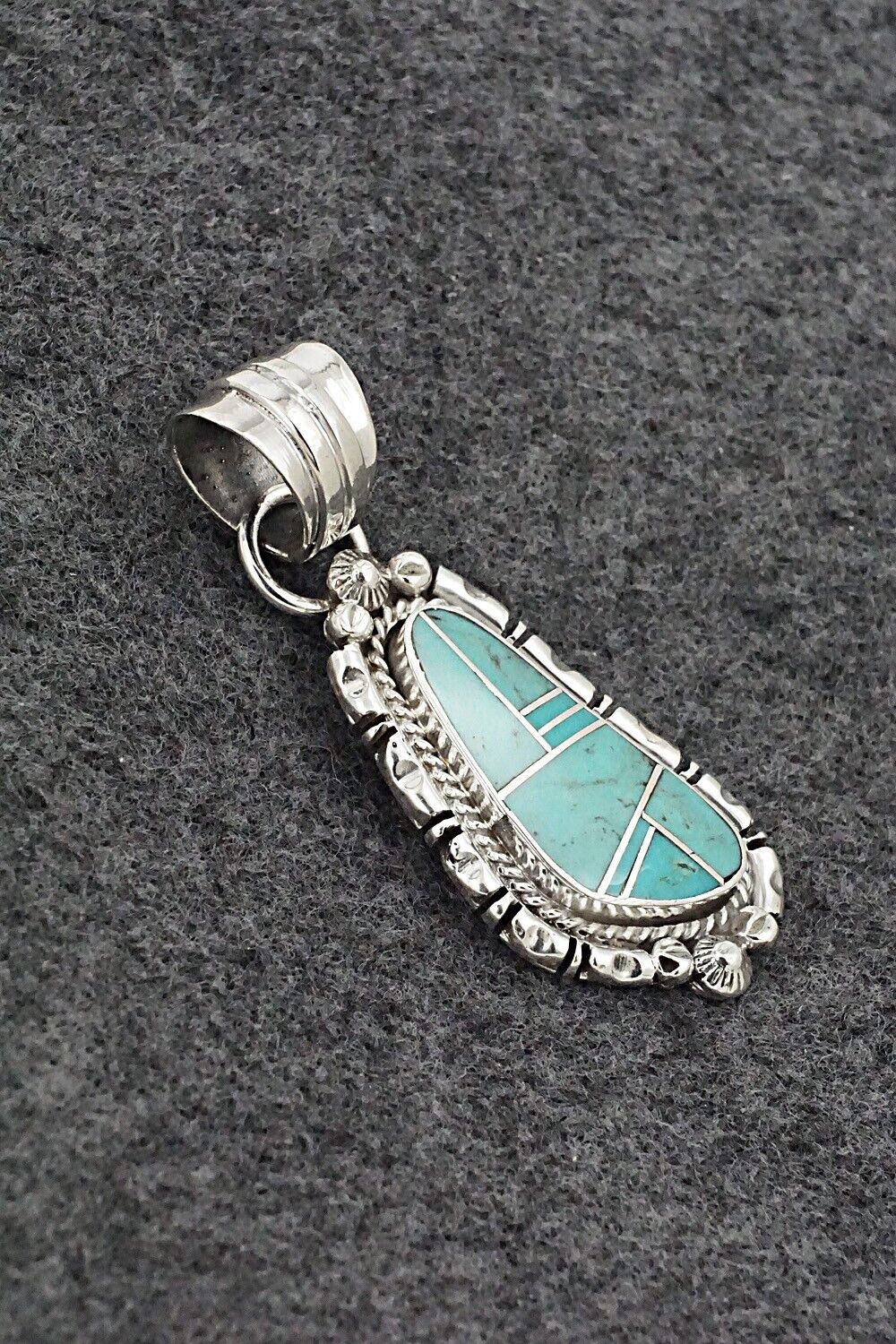 Turquoise & Sterling Silver Pendant - James Manygoats