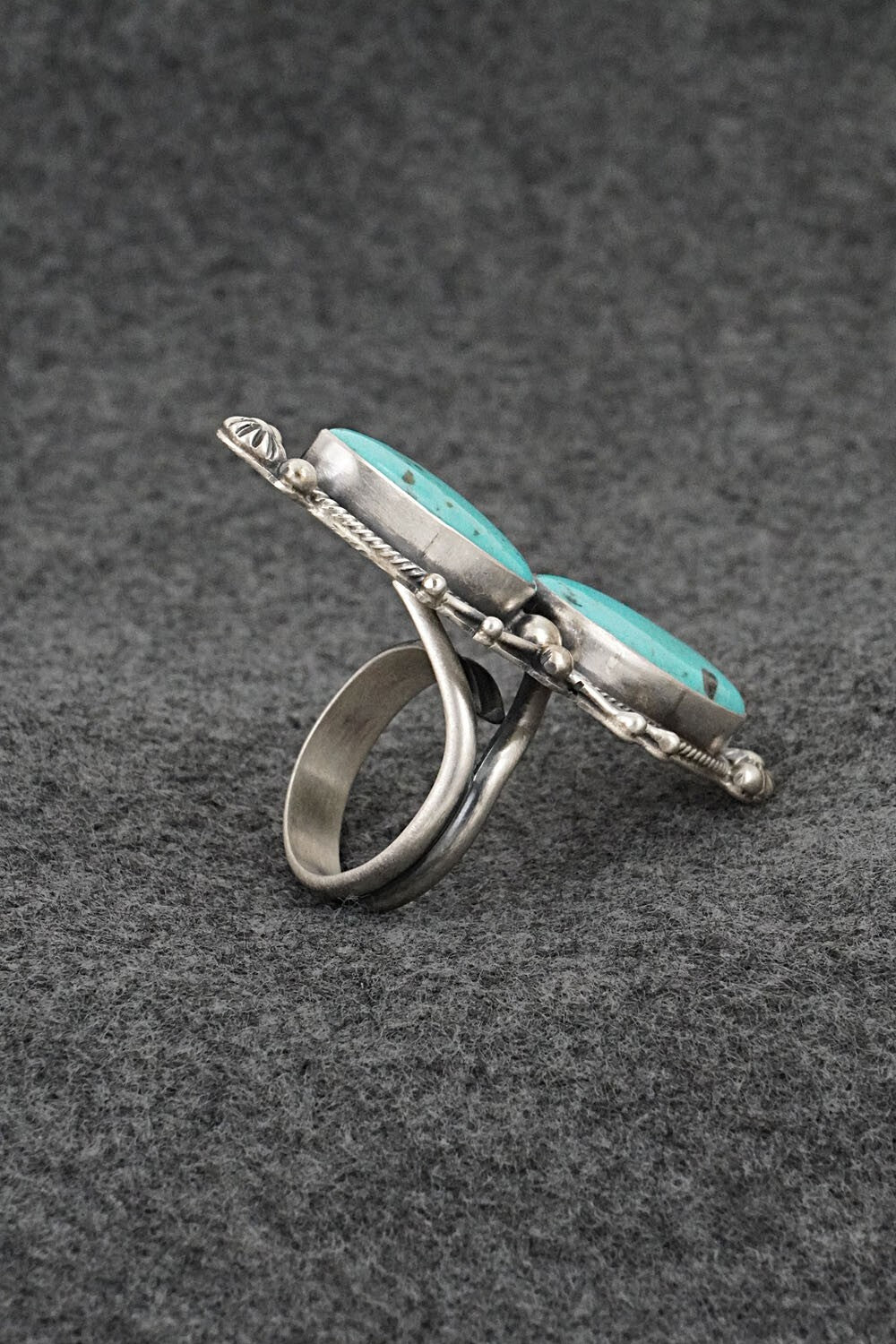 Turquoise & Sterling Silver Ring - Kathleen Livingston - Size 7 Adj.