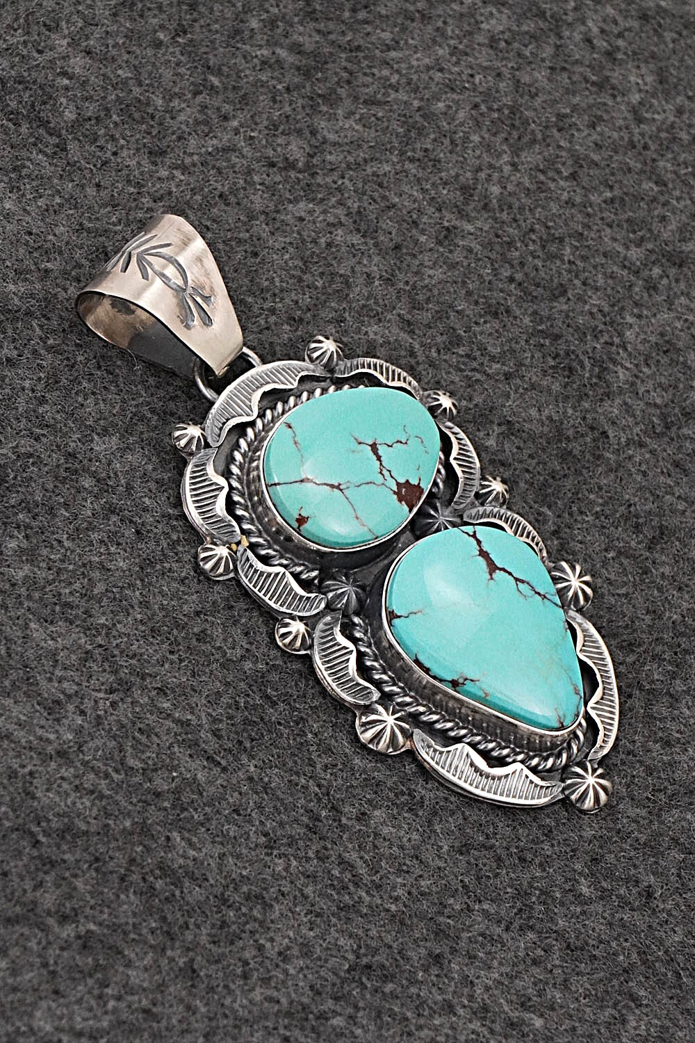 Turquoise & Sterling Silver Pendant - Raymond Delgarito