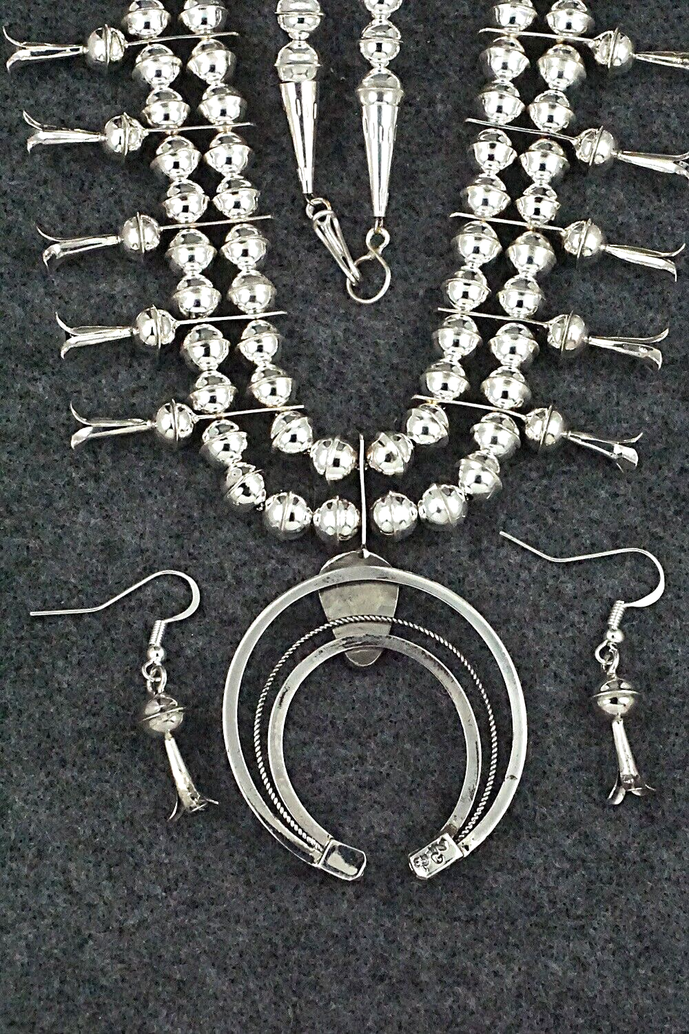 Turquoise & Sterling Silver Squash Blossom Set - Phil Garcia