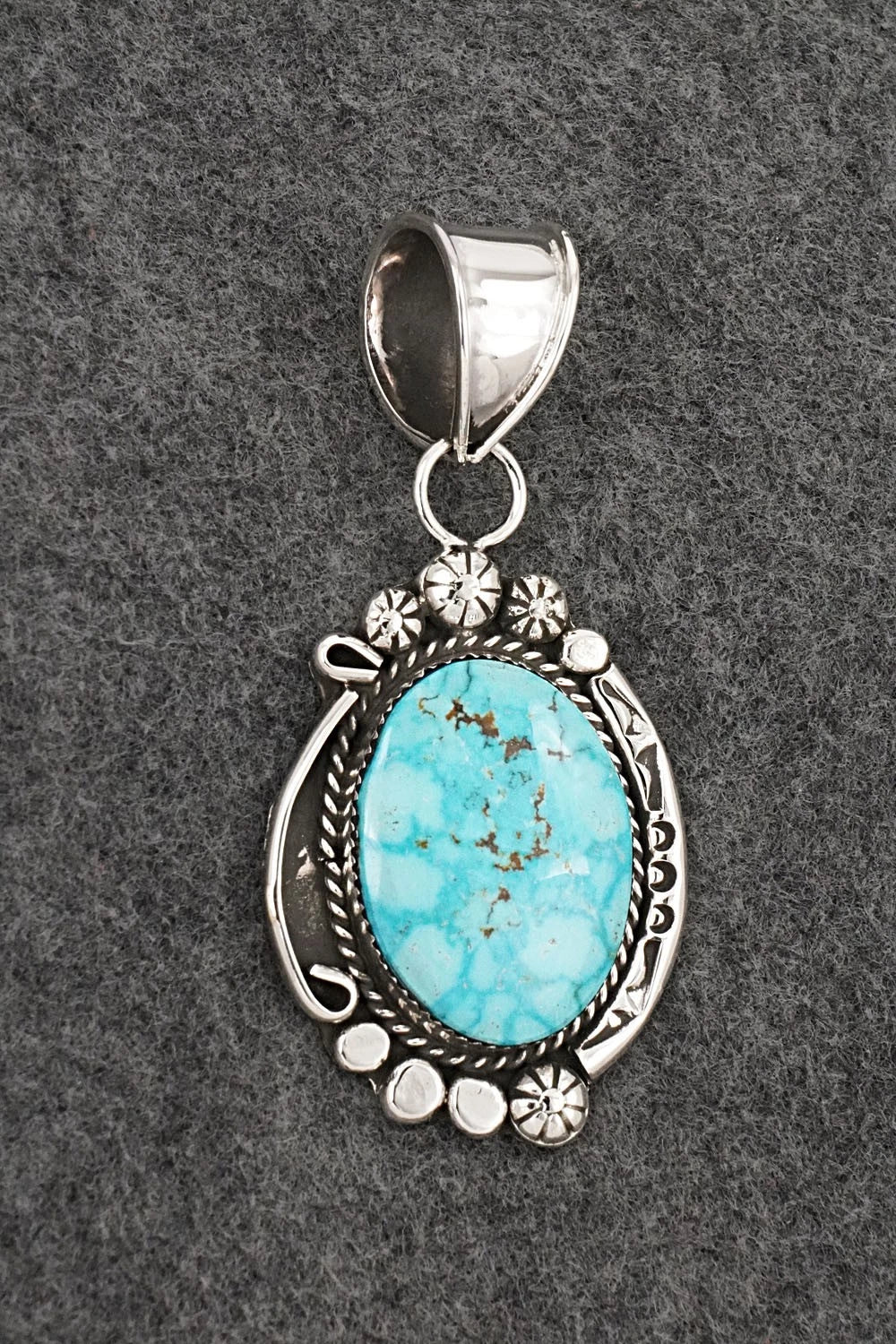 Turquoise & Sterling Silver Pendant - Phil Nez