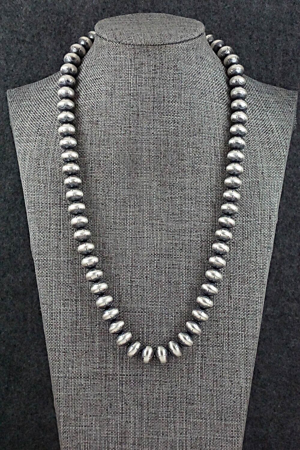 Sterling Silver Navajo Pearl Necklace 20" - Dorinda Mariano