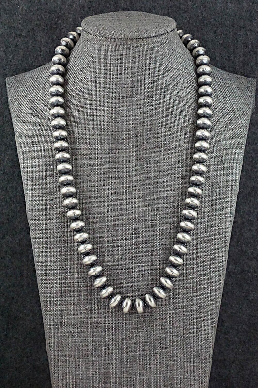 Sterling Silver Navajo Pearl Necklace 20" - Dorinda Mariano