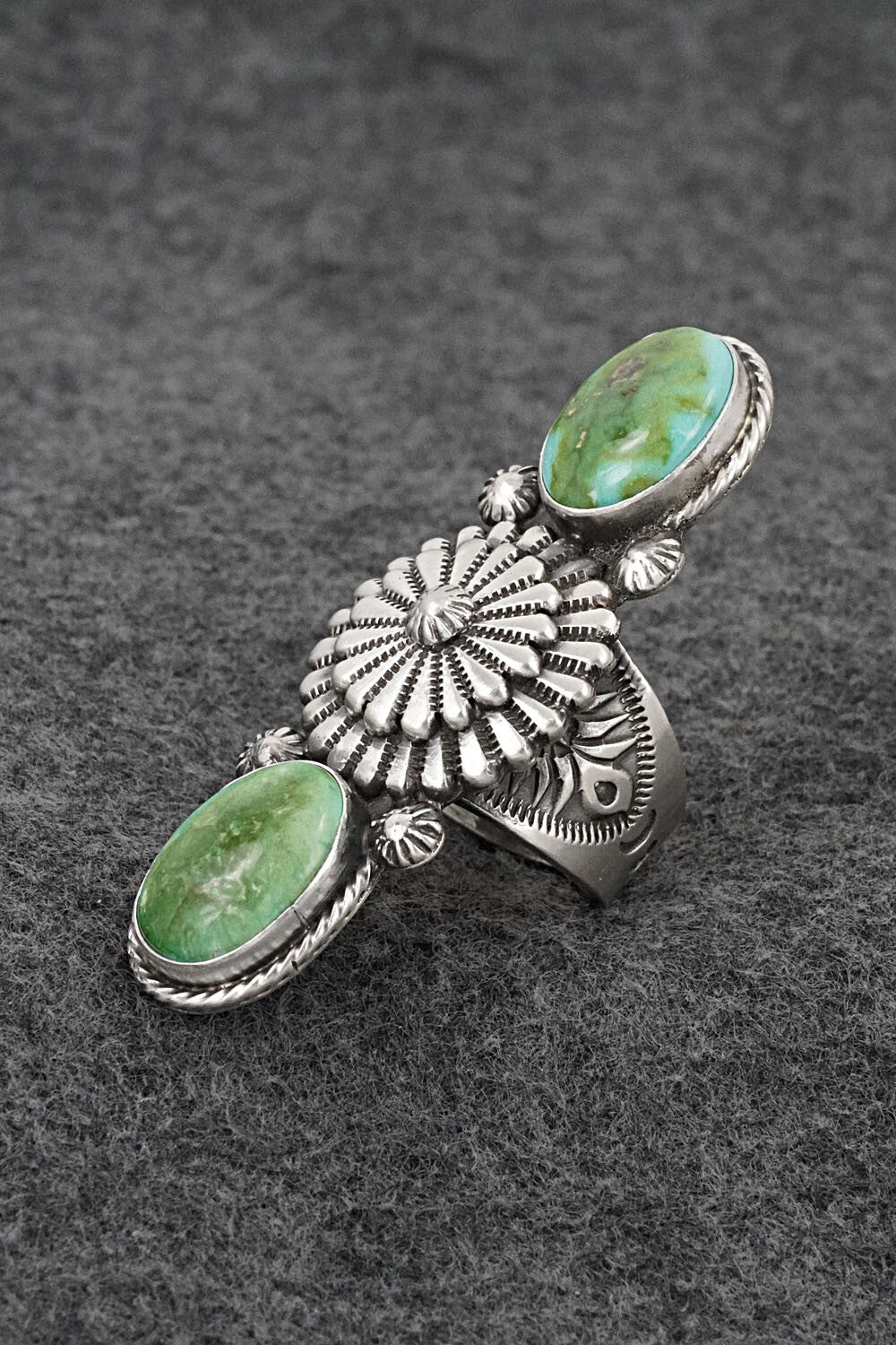 Turquoise & Sterling Silver Ring - Samuel Yellowhair - Size 6.5