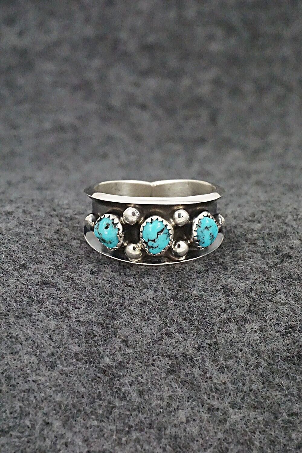 Turquoise & Sterling Silver Ring - Paul Largo - Size 8.75
