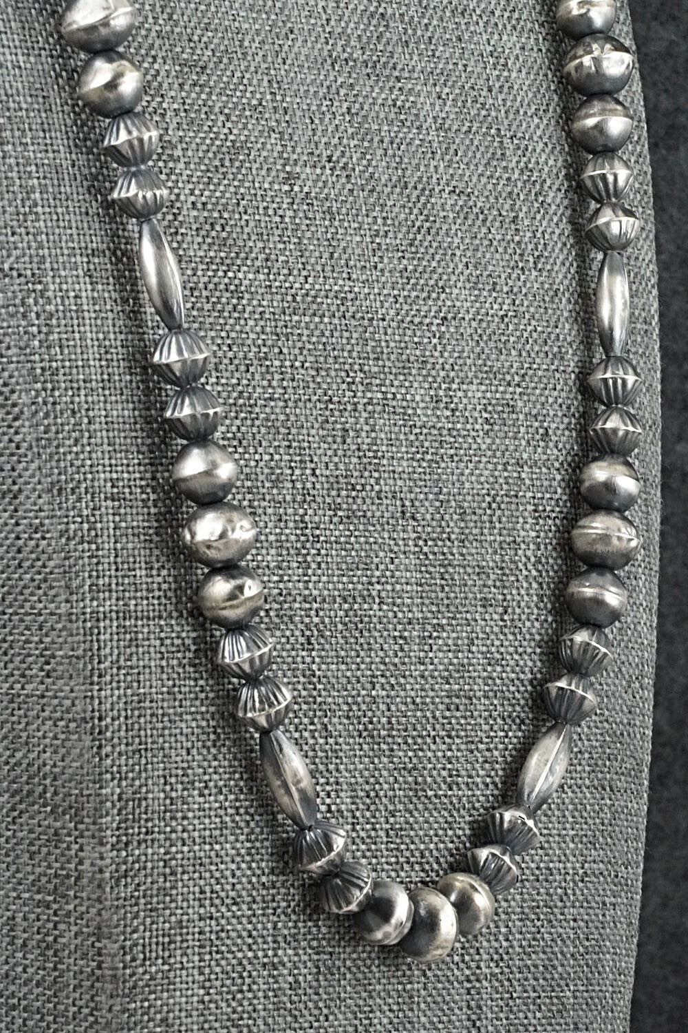 Sterling Silver Navajo Pearl Necklace 26" - Vintage