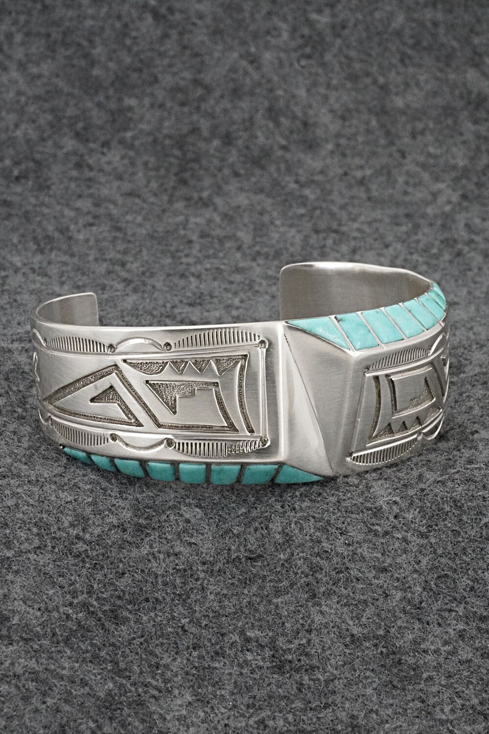 Turquoise & Sterling Silver Bracelet - Leonard Jim