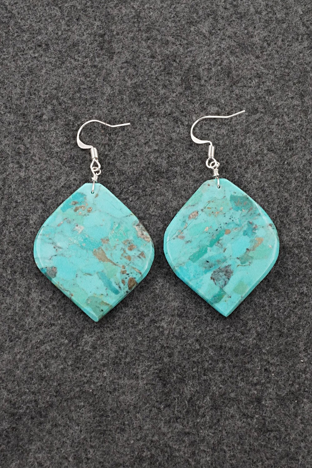 Turquoise & Sterling Silver Earrings - Lupe Lovato