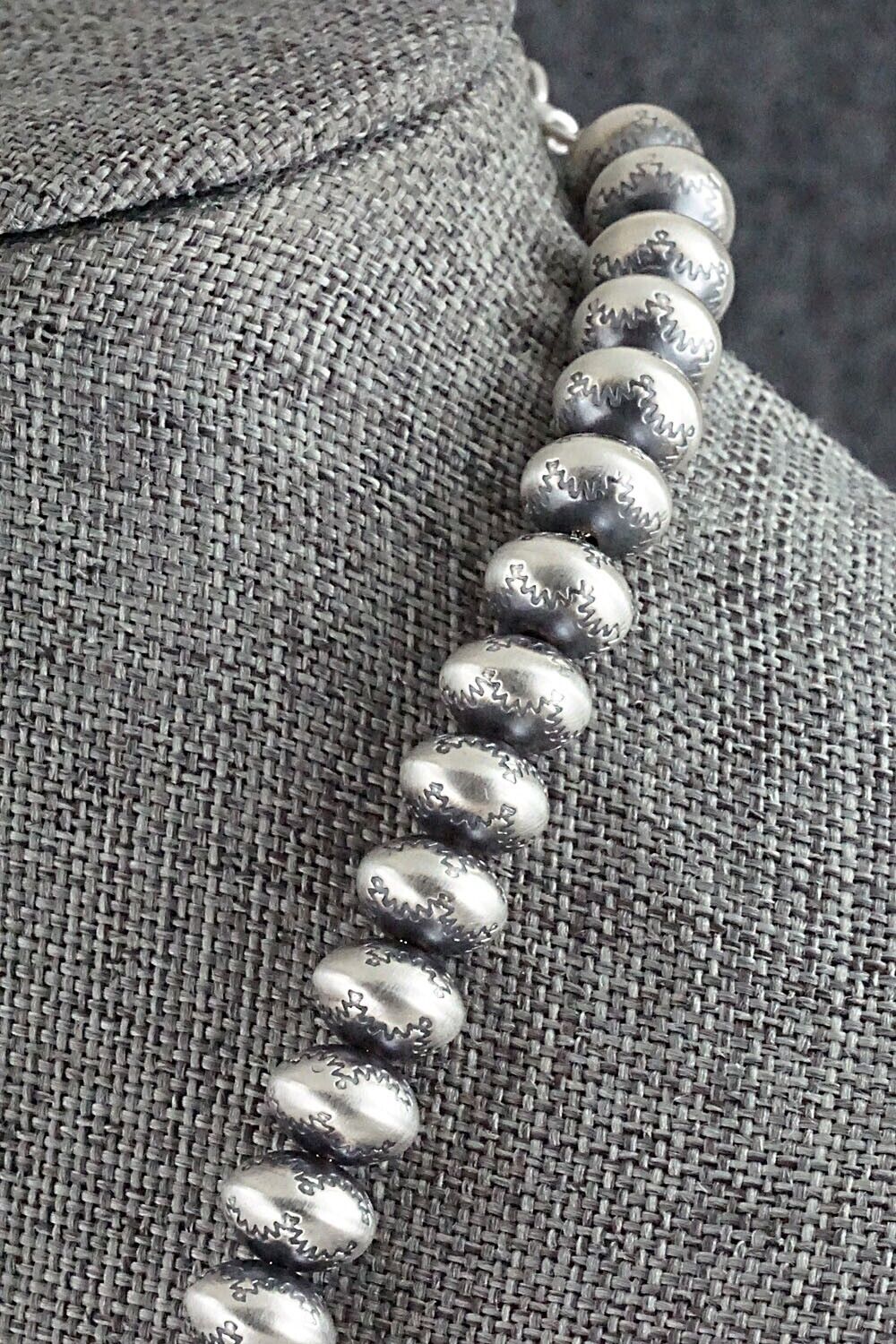 Sterling Silver Navajo Pearl Necklace 20" - Dorinda Mariano