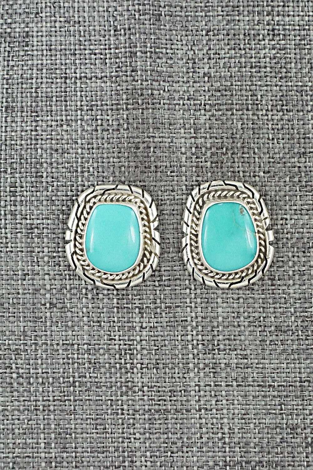 Turquoise & Sterling Silver Earrings - Peggy Skeets