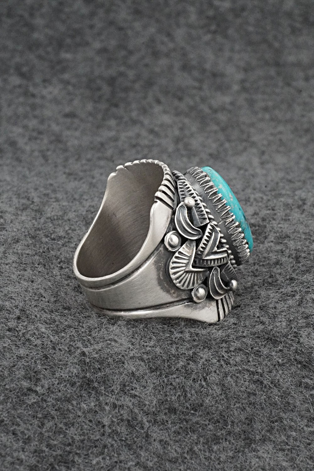 Turquoise & Sterling Silver Ring - Derrick Gordon - Size 10