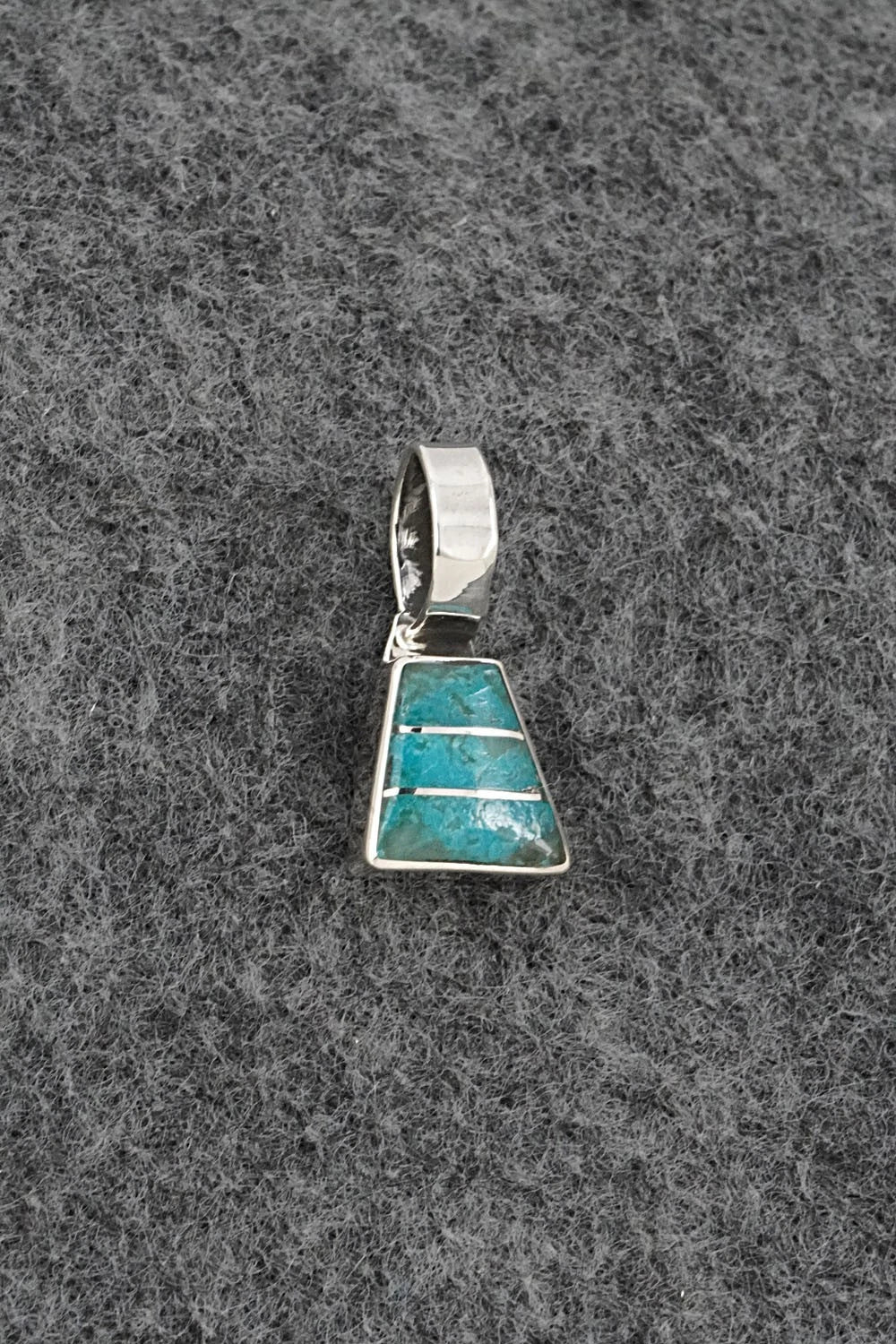 Turquoise & Sterling Silver Inlay Pendant - Michelle Haloo