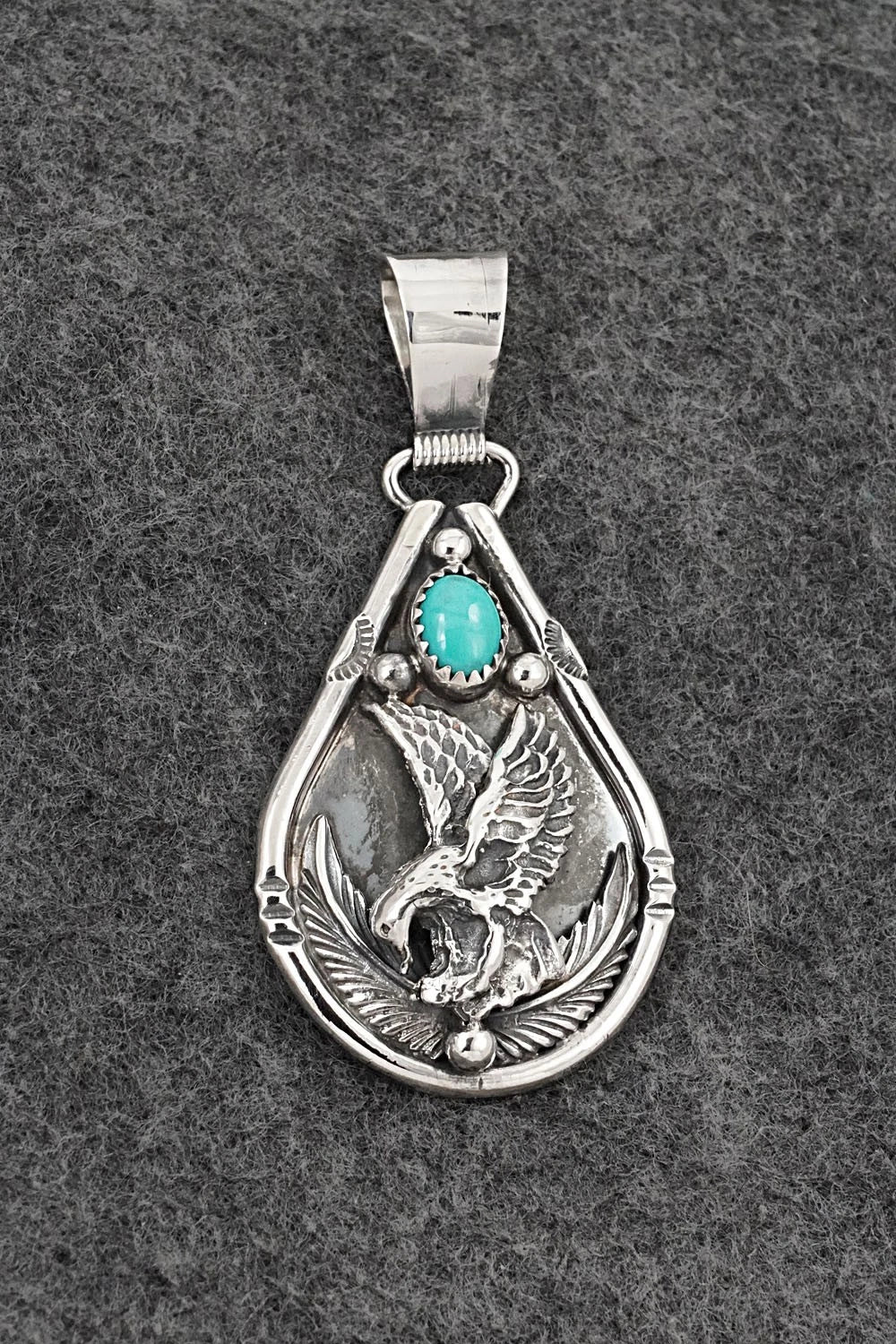 Turquoise & Sterling Silver Pendant - Darrell Morgan