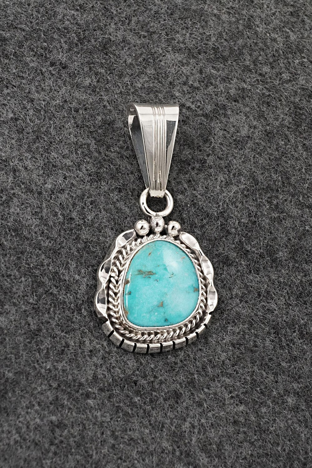 Turquoise & Sterling Silver Pendant - Samuel Yellowhair