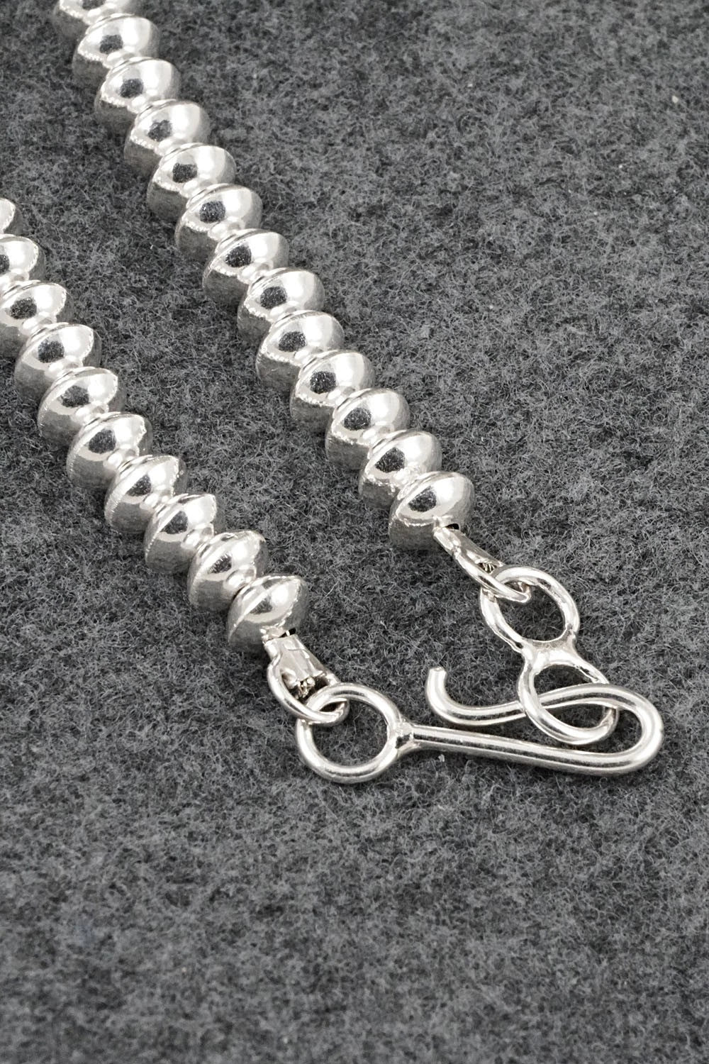 Sterling Silver Navajo Pearl Necklace 24" - Crystal Haley