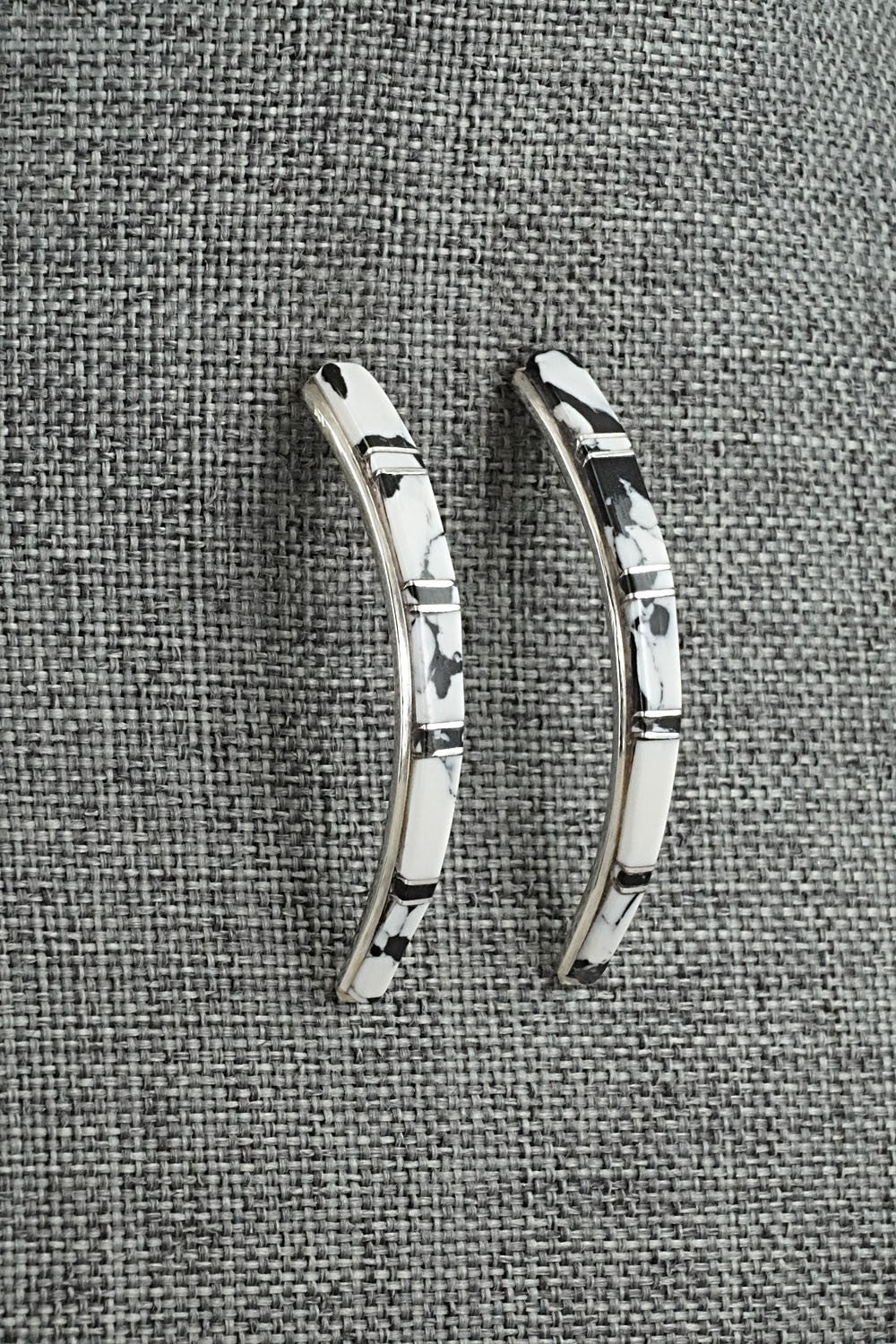 White Buffalo & Sterling Silver Earrings - Terrance Panteah