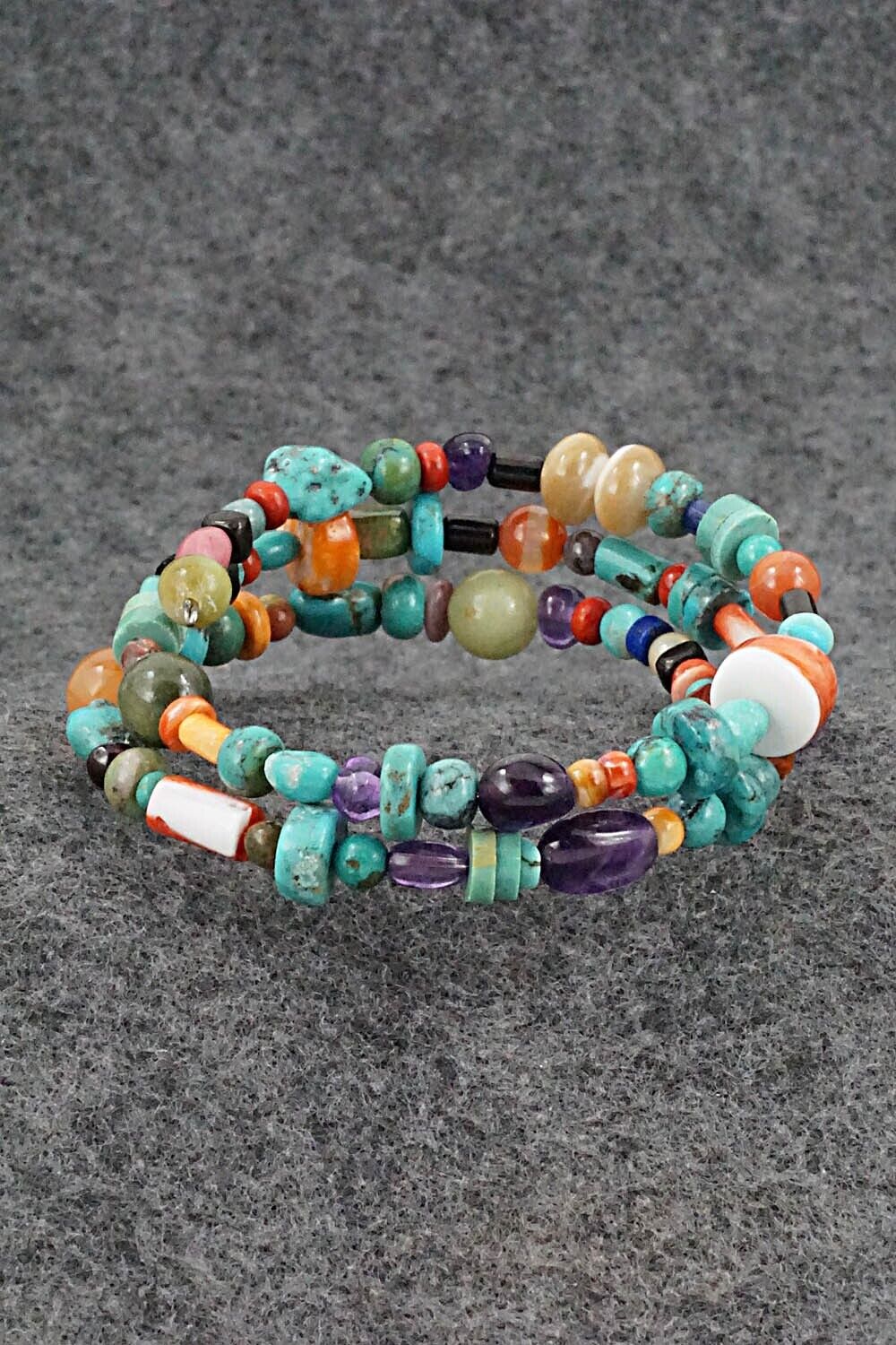 Multi-Stone Beaded Wrap Bracelet - Helen Tsosie