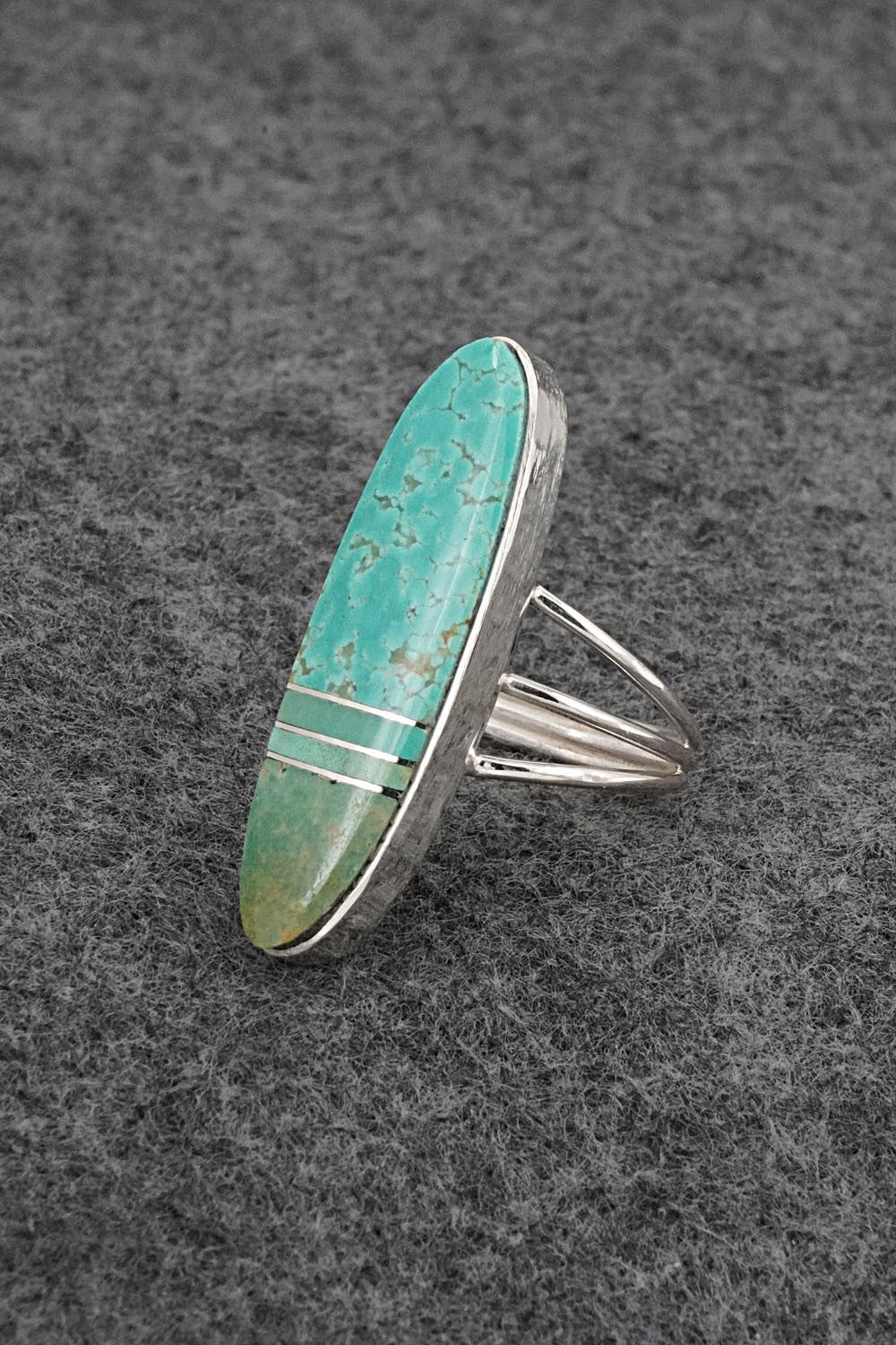 Turquoise & Sterling Silver Ring - Harold Smith - Size 8