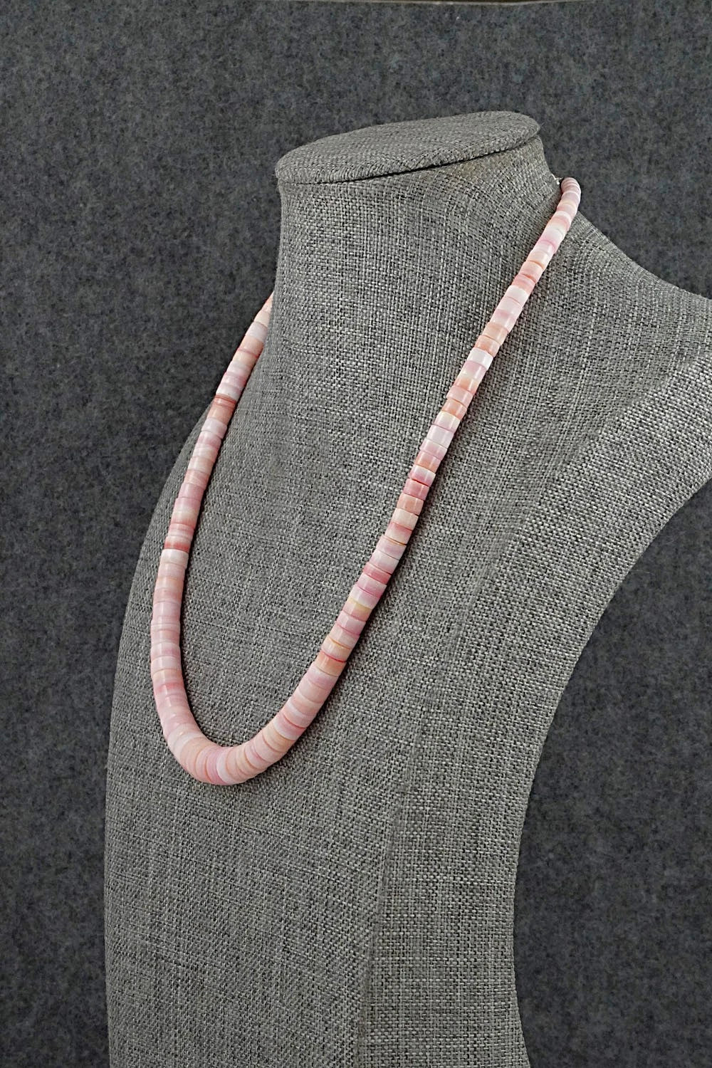 Pink Conch & Sterling Silver Necklace 18" - Doreen Jake
