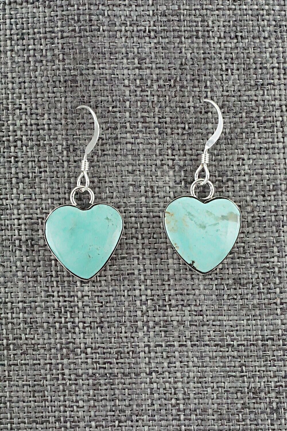 Turquoise and Sterling Silver Earrings - Sonyei Coho