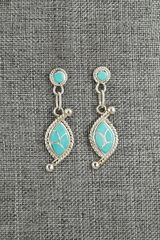 Turquoise & Sterling Silver Earrings - Carlen Seoutewa