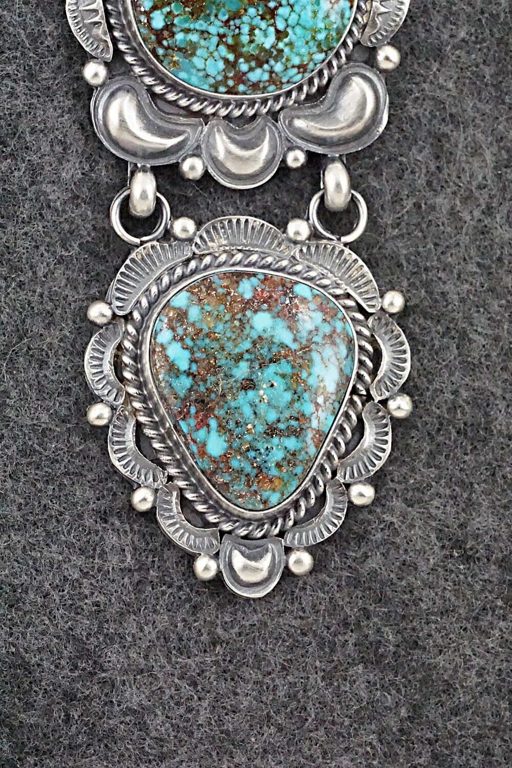 Turquoise & Sterling Silver Pendant - Raymond Delgarito