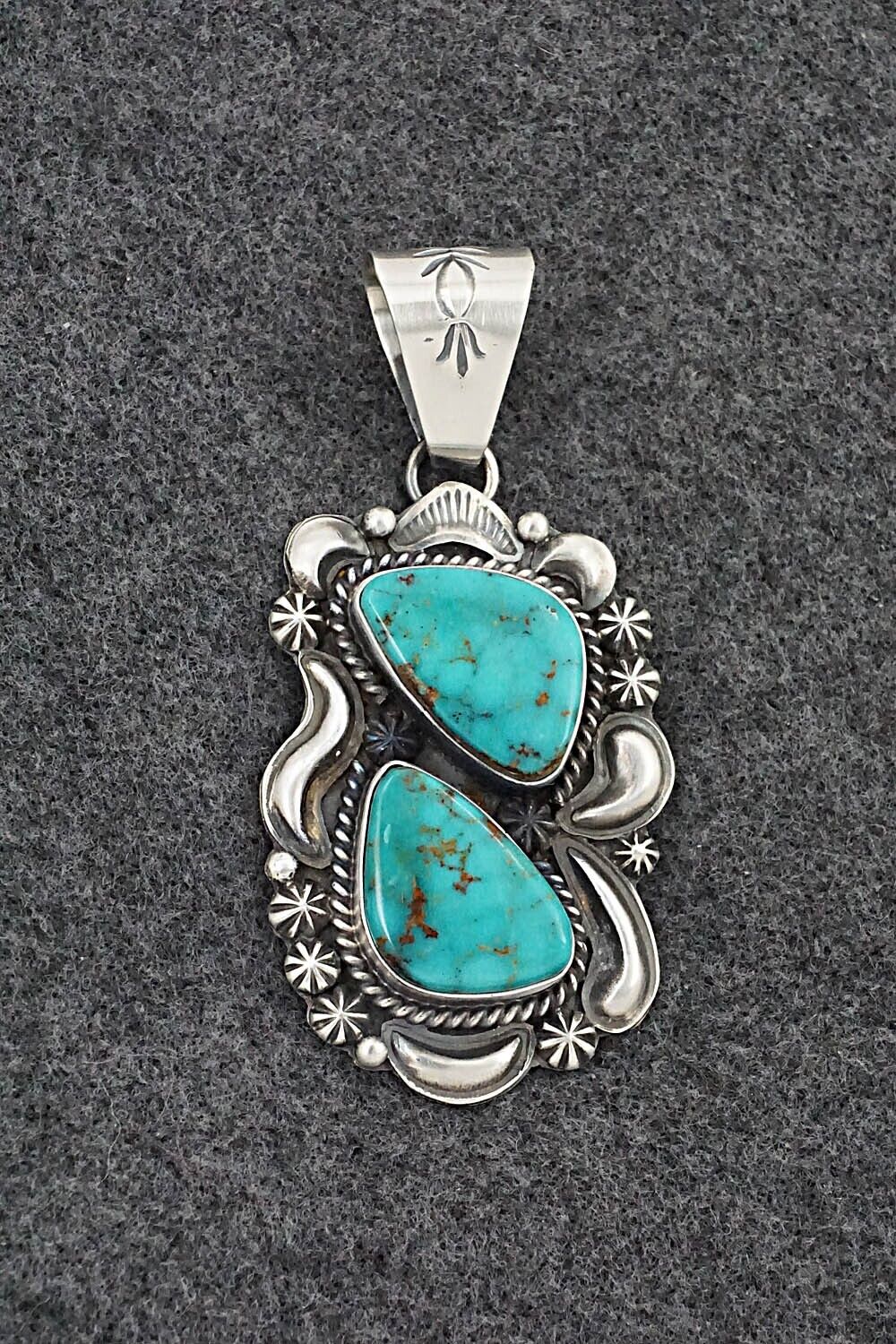 Turquoise & Sterling Silver Pendant - Raymond Delgarito