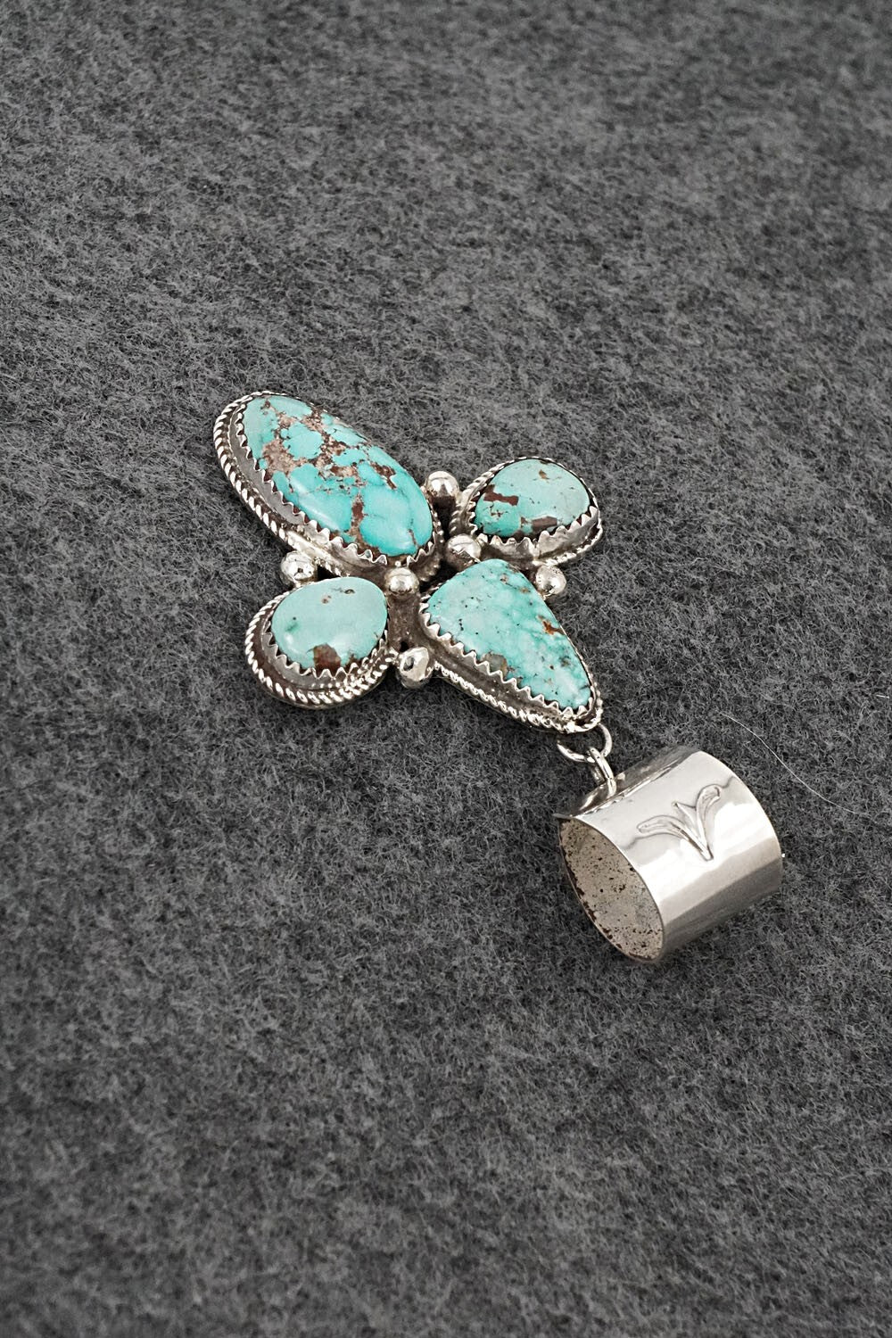 Turquoise & Sterling Silver Pendant - Ernest Hawthorne