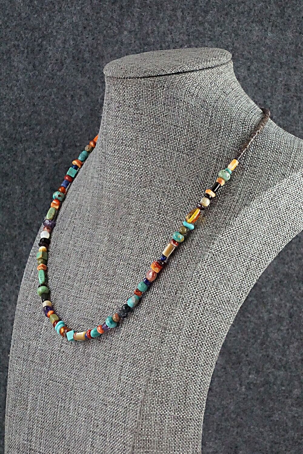 Multi-Stone and Sterling Silver Necklace - Helen Tsosie