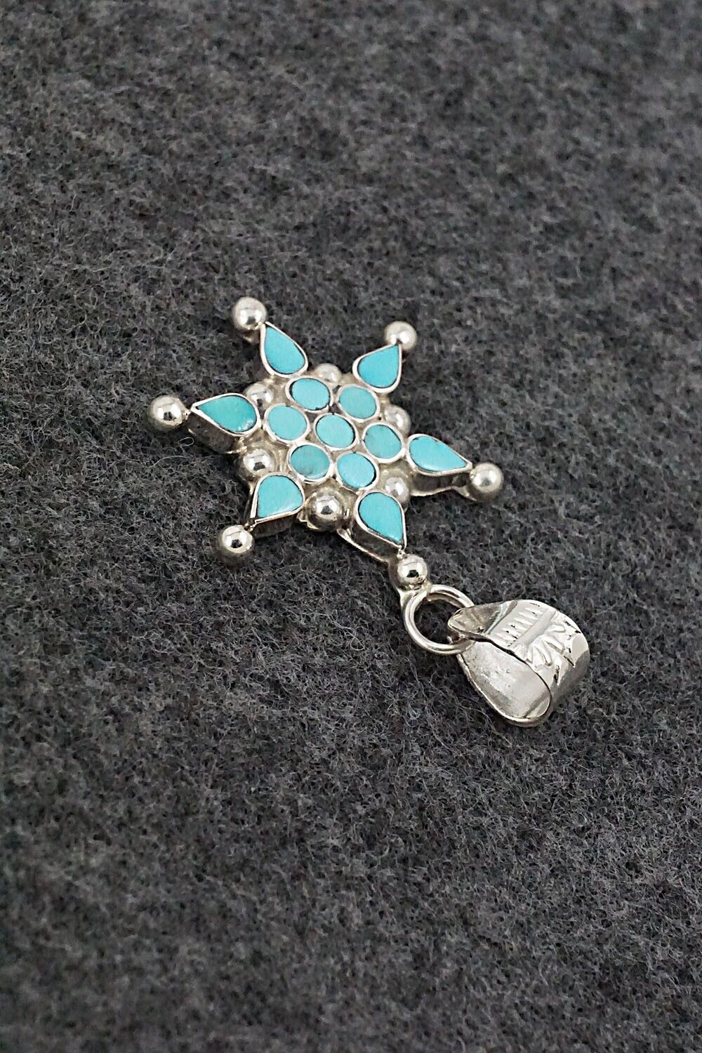 Turquoise & Sterling Silver Pendant - Michelle Peina