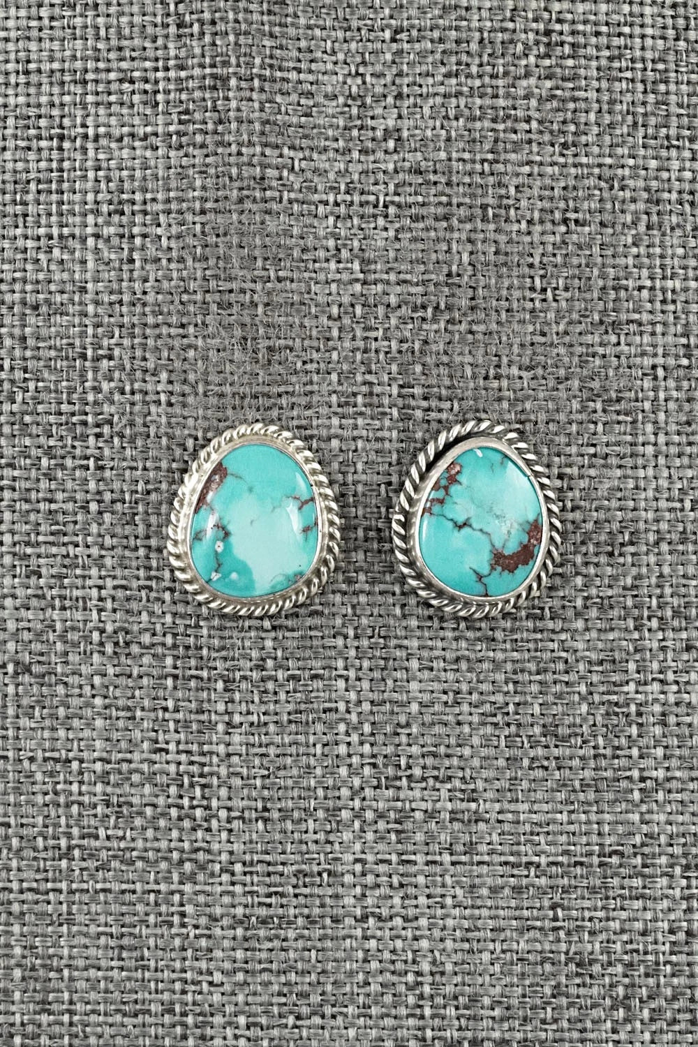Turquoise & Sterling Silver Earrings - Eugene Gruber