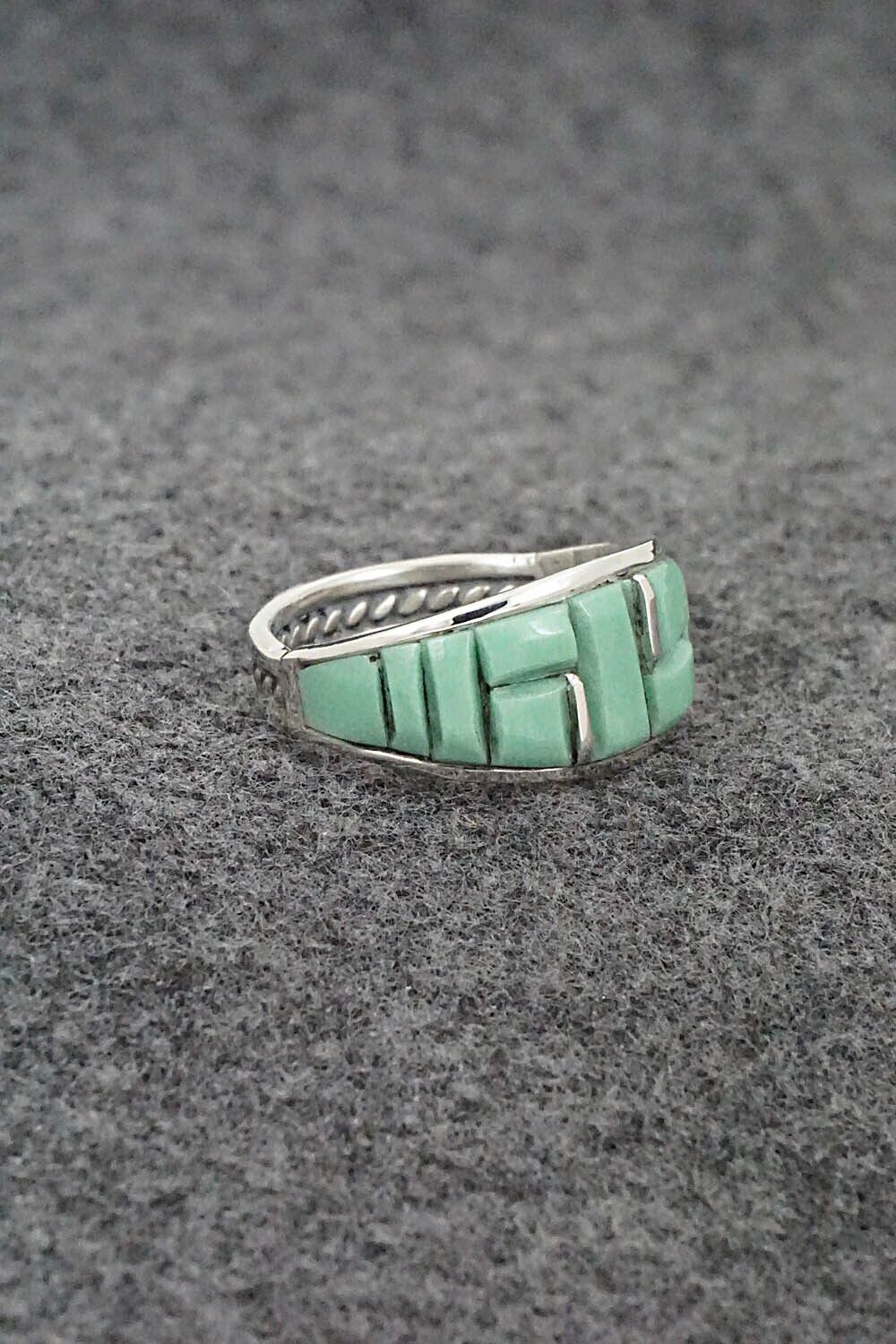 Turquoise & Sterling Silver Ring - Edison Yazzie - Size 9.5