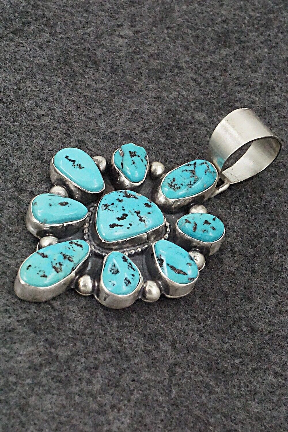 Turquoise & Sterling Silver Pendant - Bobby Johnson