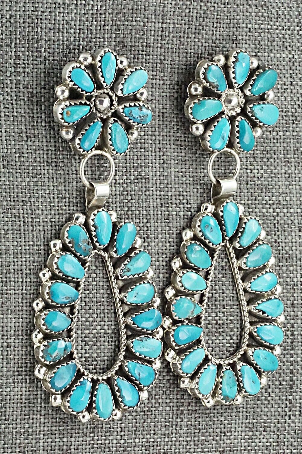 Turquoise & Sterling Silver Earrings - Eunise Wilson