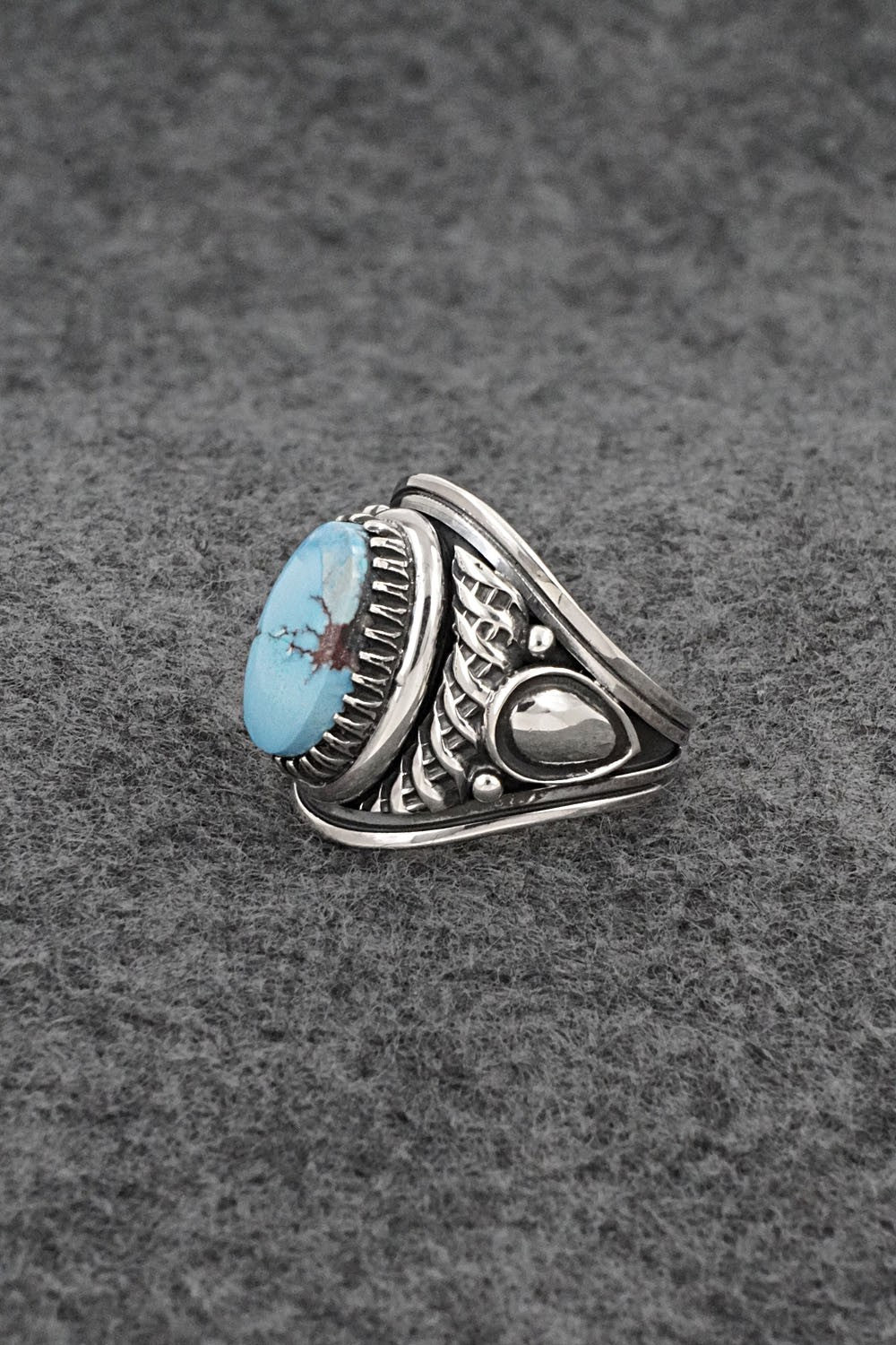 Turquoise & Sterling Silver Ring - Derrick Gordon - Size 7