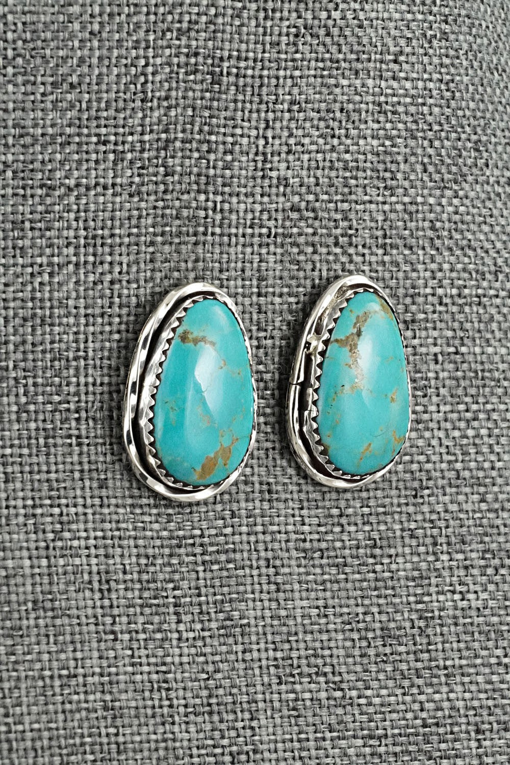 Turquoise & Sterling Silver Earrings - Ernest Hawthorne