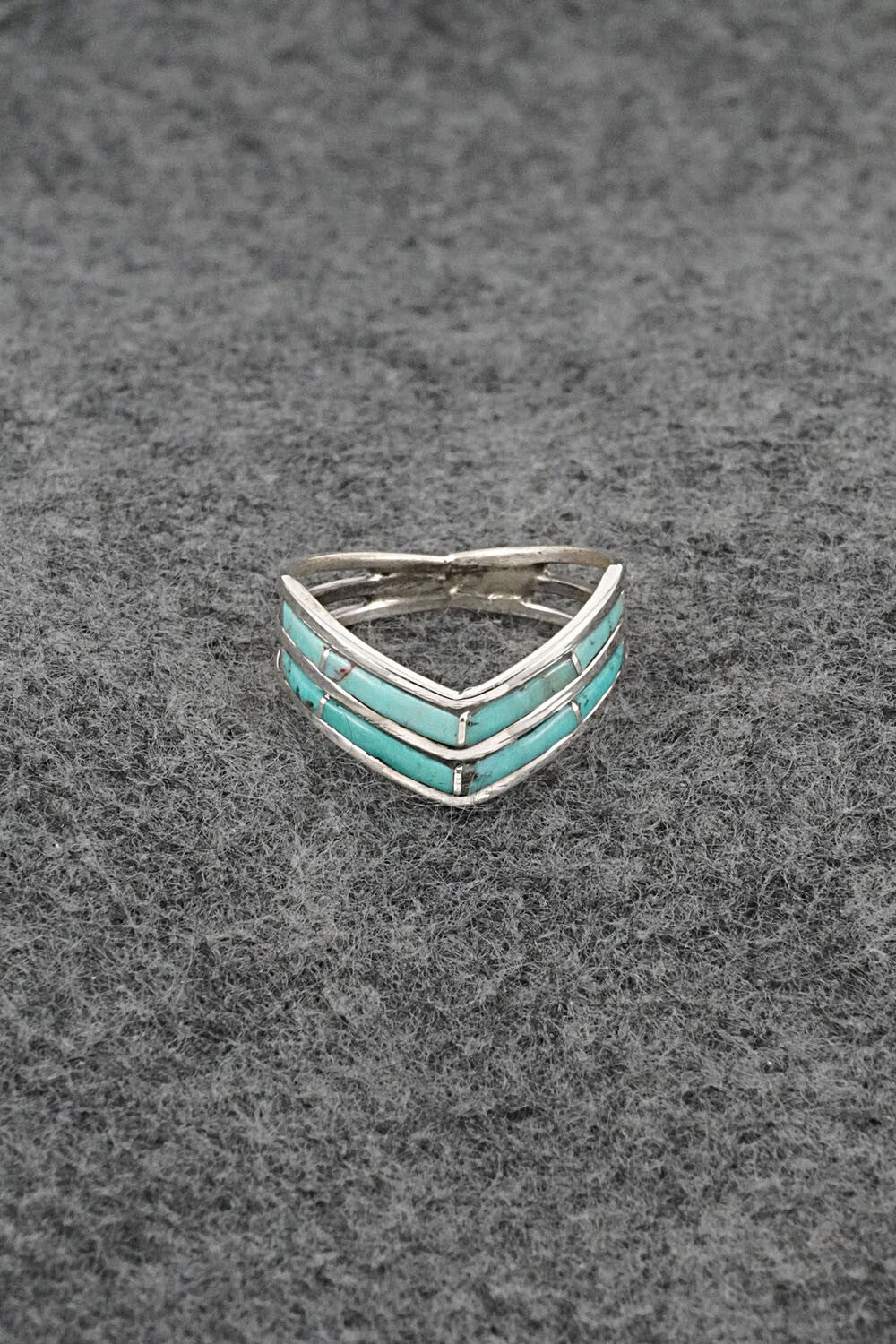 Turquoise & Sterling Silver Ring - Andrew Enrico - Size 8.5