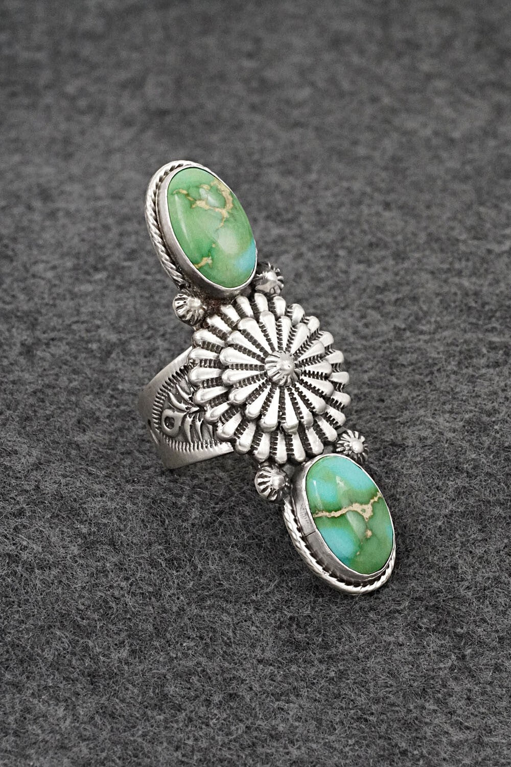 Turquoise & Sterling Silver Ring - Samuel Yellowhair - Size 7.5