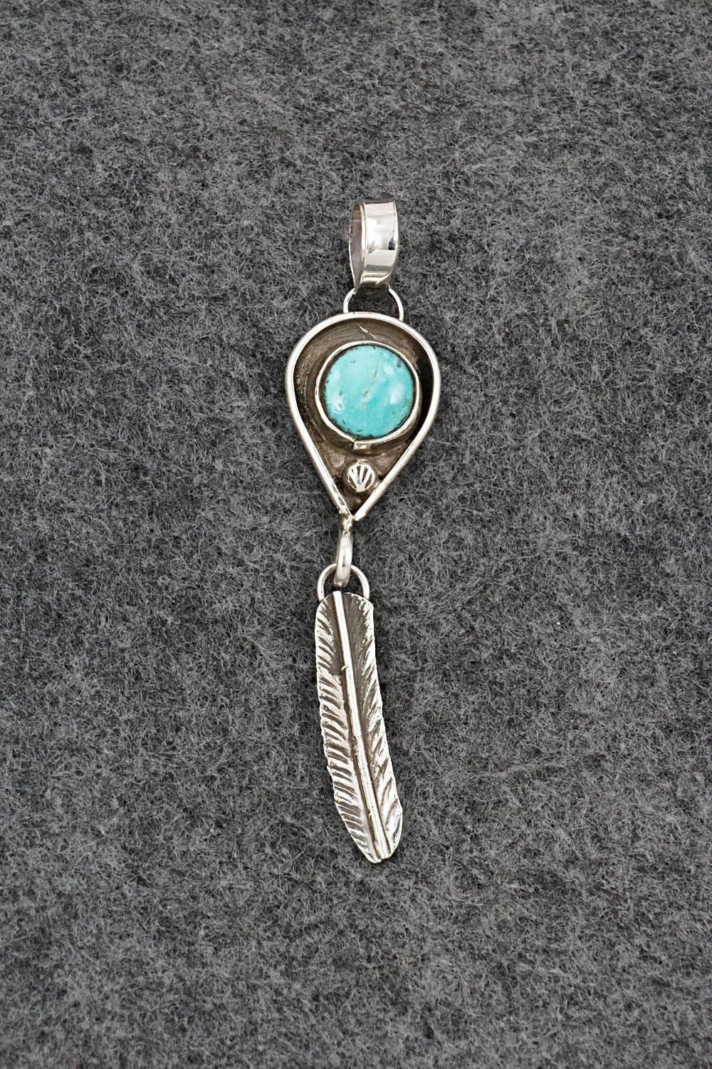 Turquoise & Sterling Silver Pendant - Priscilla Reeder