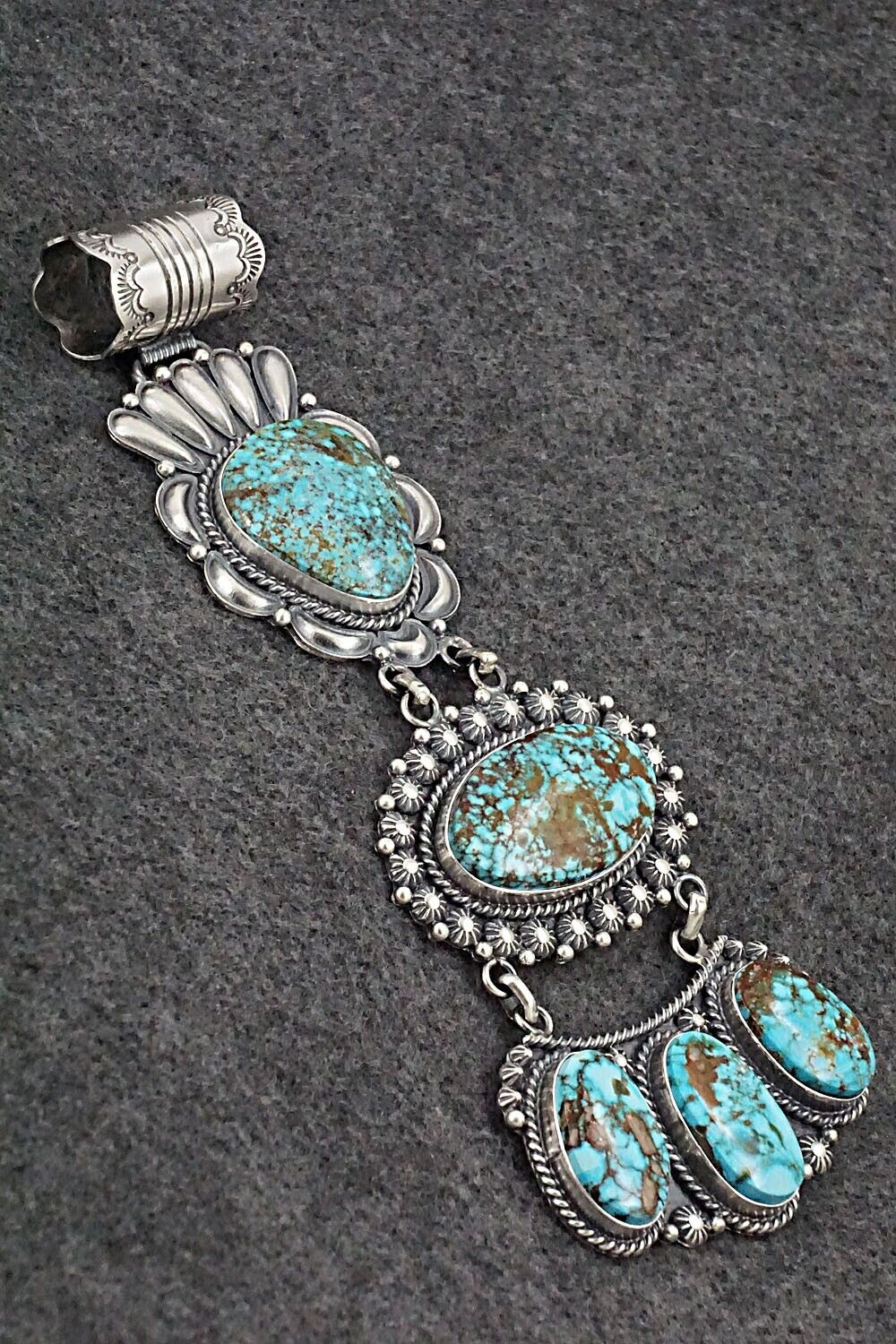 Turquoise & Sterling Silver Pendant & Earrings Set - Raymond Delgarito