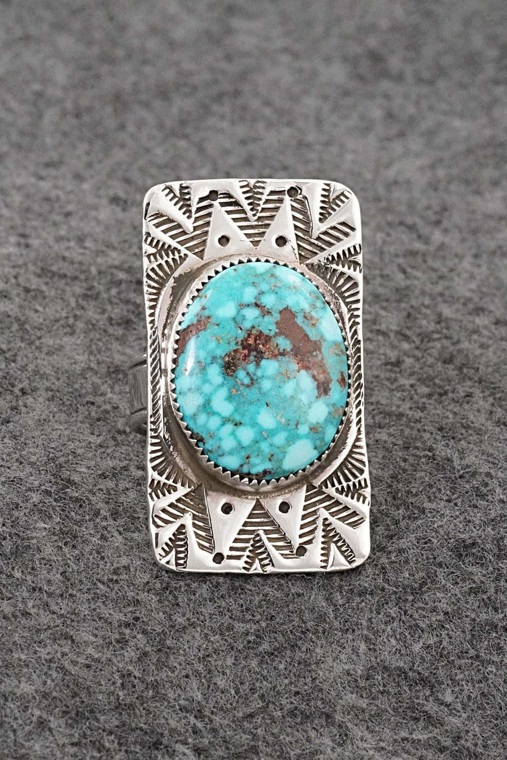Turquoise & Sterling Silver Ring - Priscilla Reeder - Size 8.5