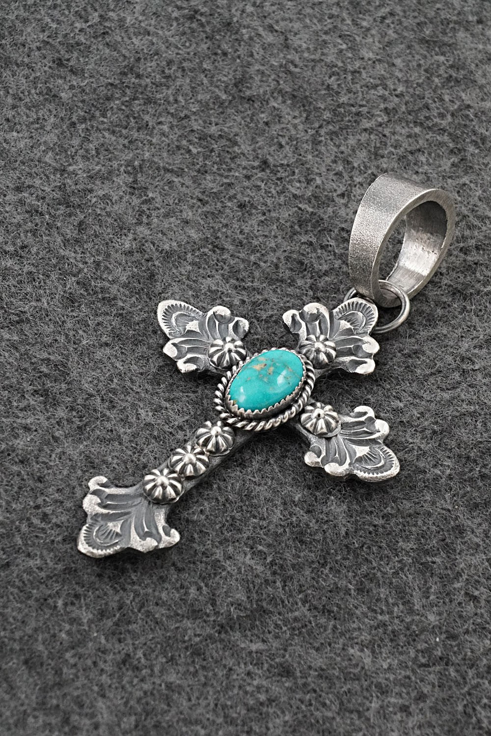 Turquoise & Sterling Silver Pendant - Kevin Billah