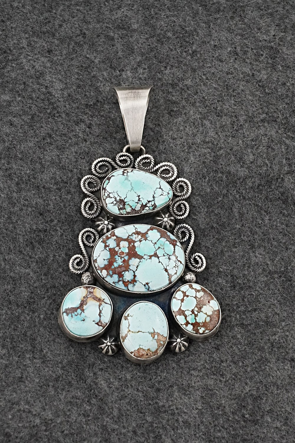 Turquoise & Sterling Silver Pendant, Ring & Earrings Set - Darrin Livingston