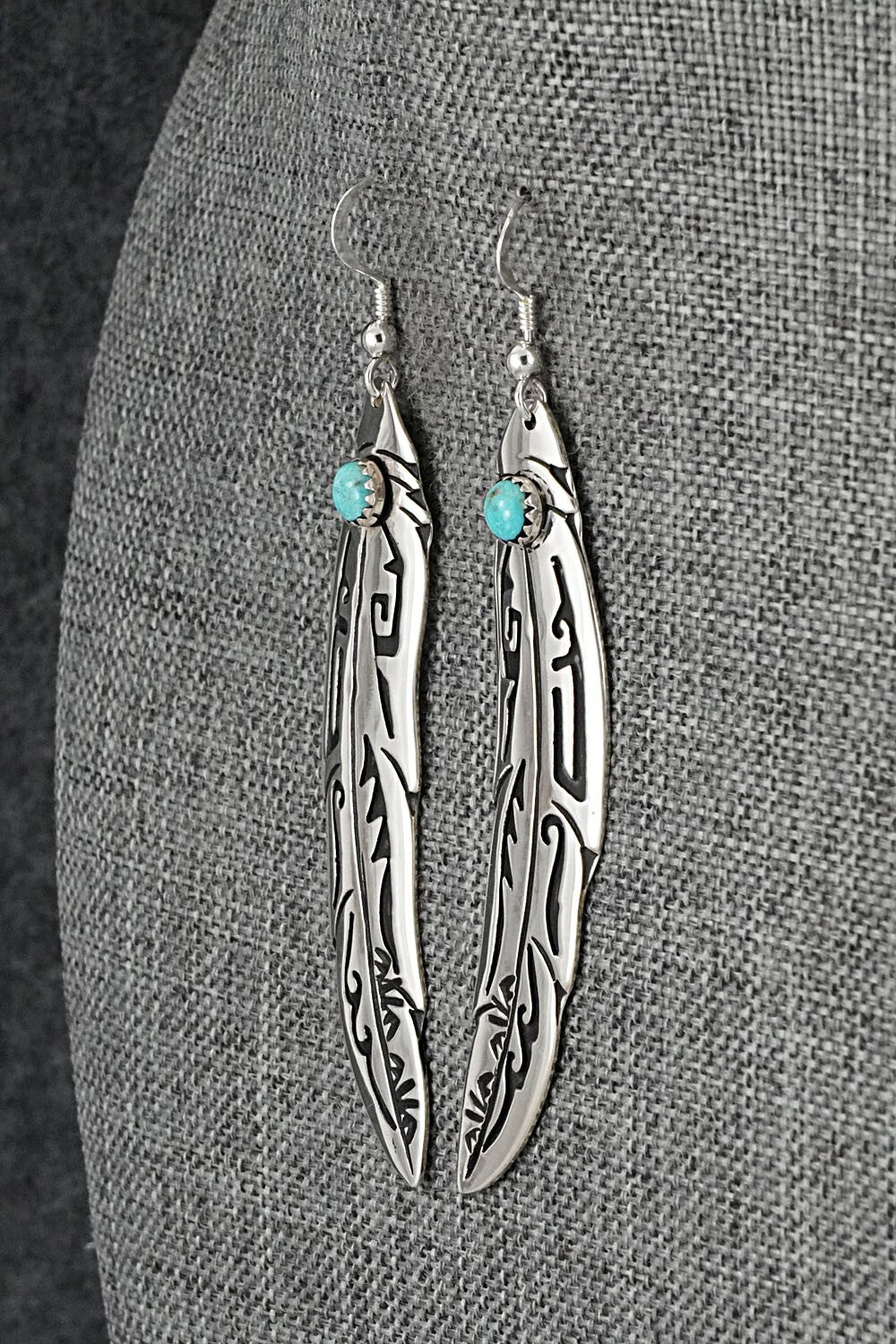 Turquoise & Sterling Silver Earrings - Rosita Singer
