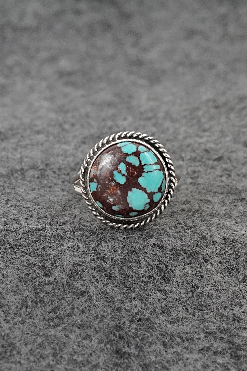 Turquoise & Sterling Silver Ring - Eugene Gruber - Size 8