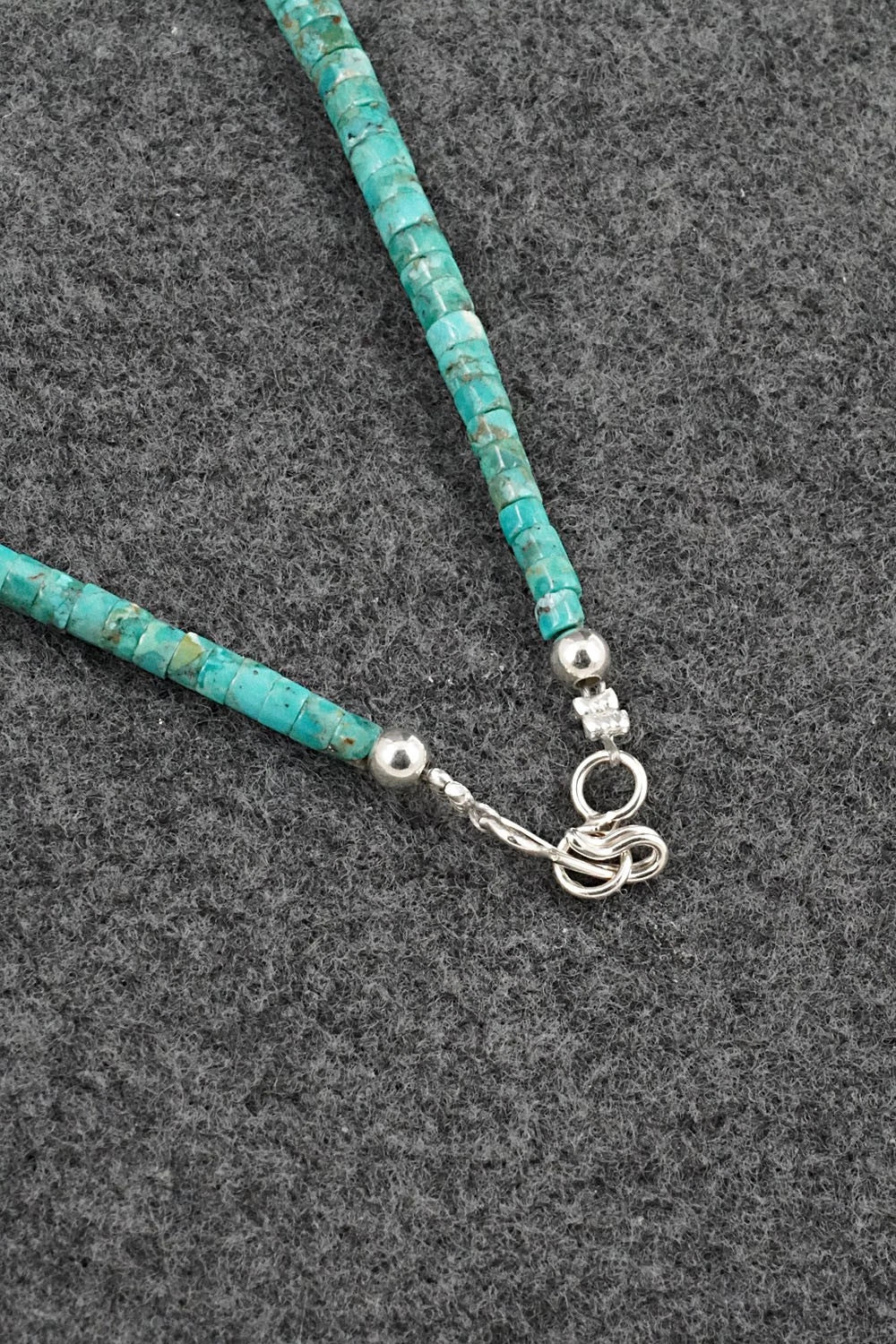 Turquoise & Sterling Silver Necklace 18" - Doreen Jake